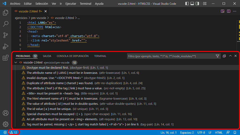 Ejercicios De Puesta En Marcha Vscode Dise O Web Con Html Y Css