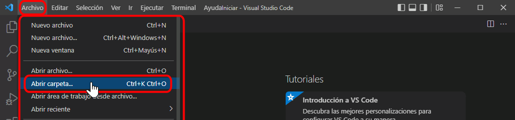VSC. Área de trabajo