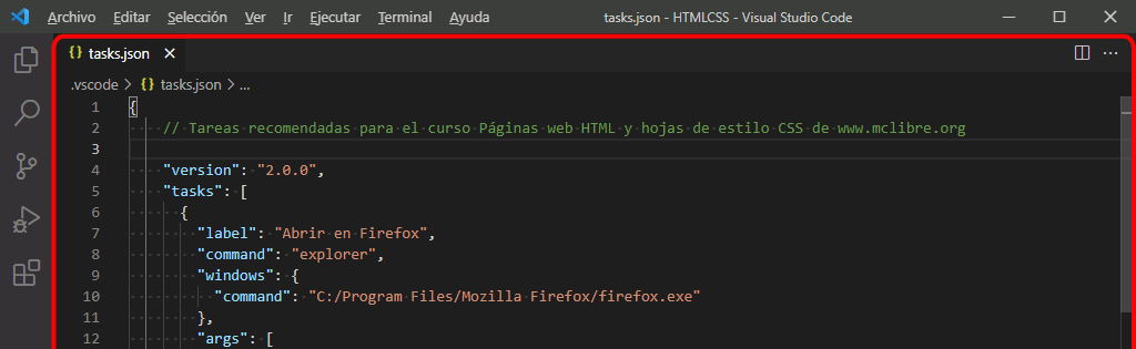 VSC. Crear tarea